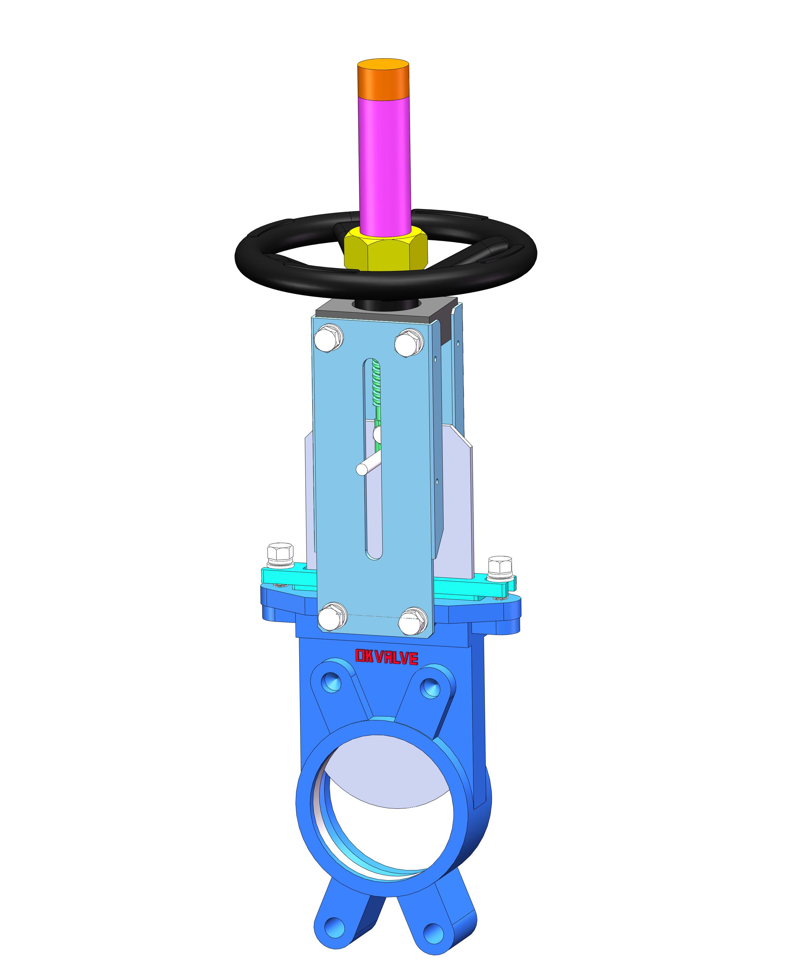 Rising stem knife gate valve